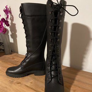 TImberland lace up tall leather boots